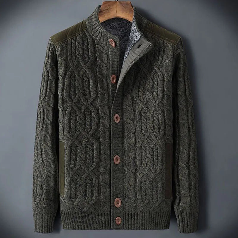 Classic Button Front Crew Neck Cardigan Sweater
