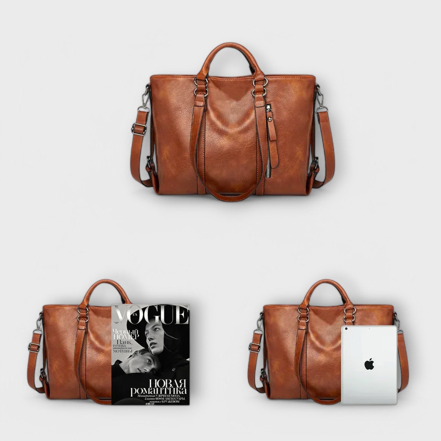 Spacious Genuine Leather Tote Bag