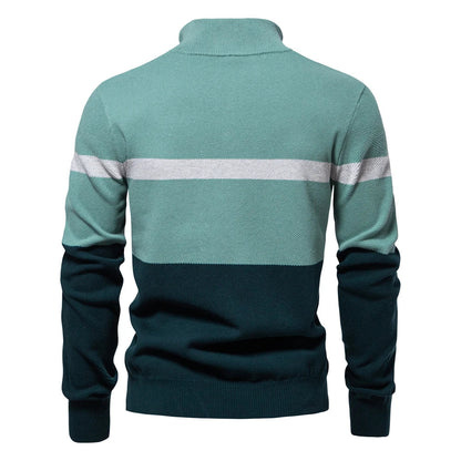 Classic Multicolor Textured Quarter Zip Sweater