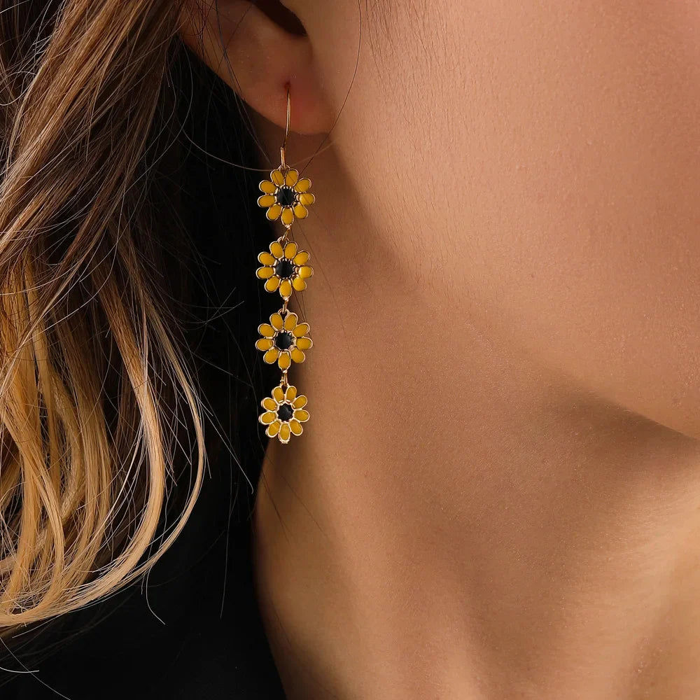 Floral Drop Dangle Earrings