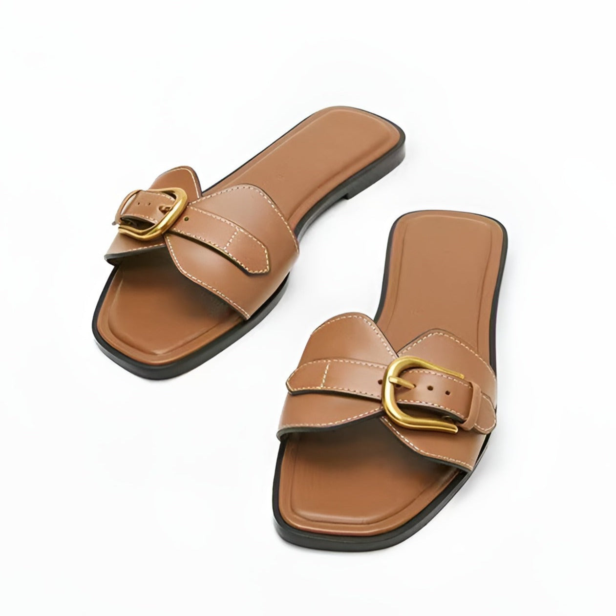 Premium Brown Leather Flip Flops
