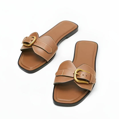 Premium Brown Leather Flip Flops