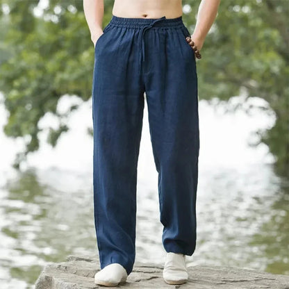 Comfortable Men's Lightweight Pants Elastic Waist