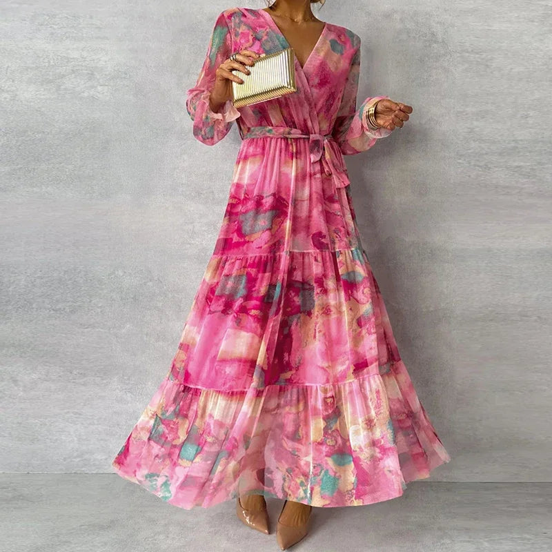 Elegant Floral Party Lace Dress - Nocini