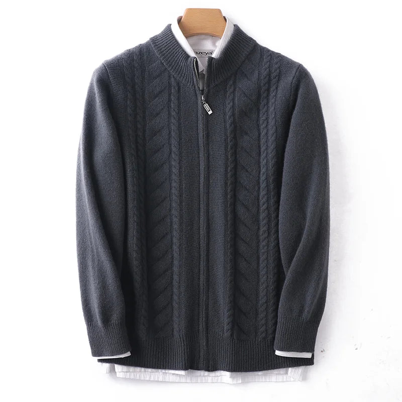 Soft Zip Up Merino Wool Sweater