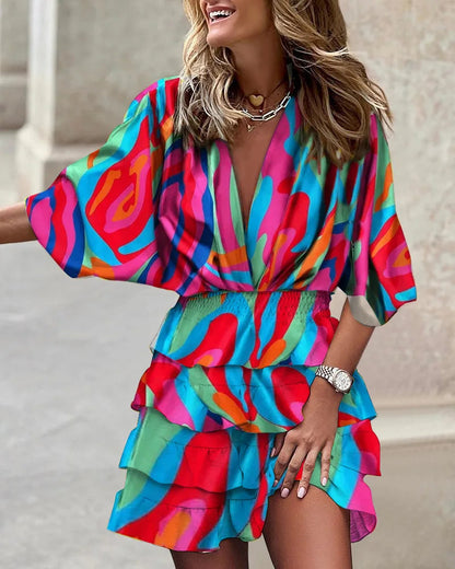 Pretty Floral Tiered Maxi Wrap Dress