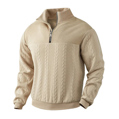 Cozy Cable Knit Crew Neck Pullover Sweater