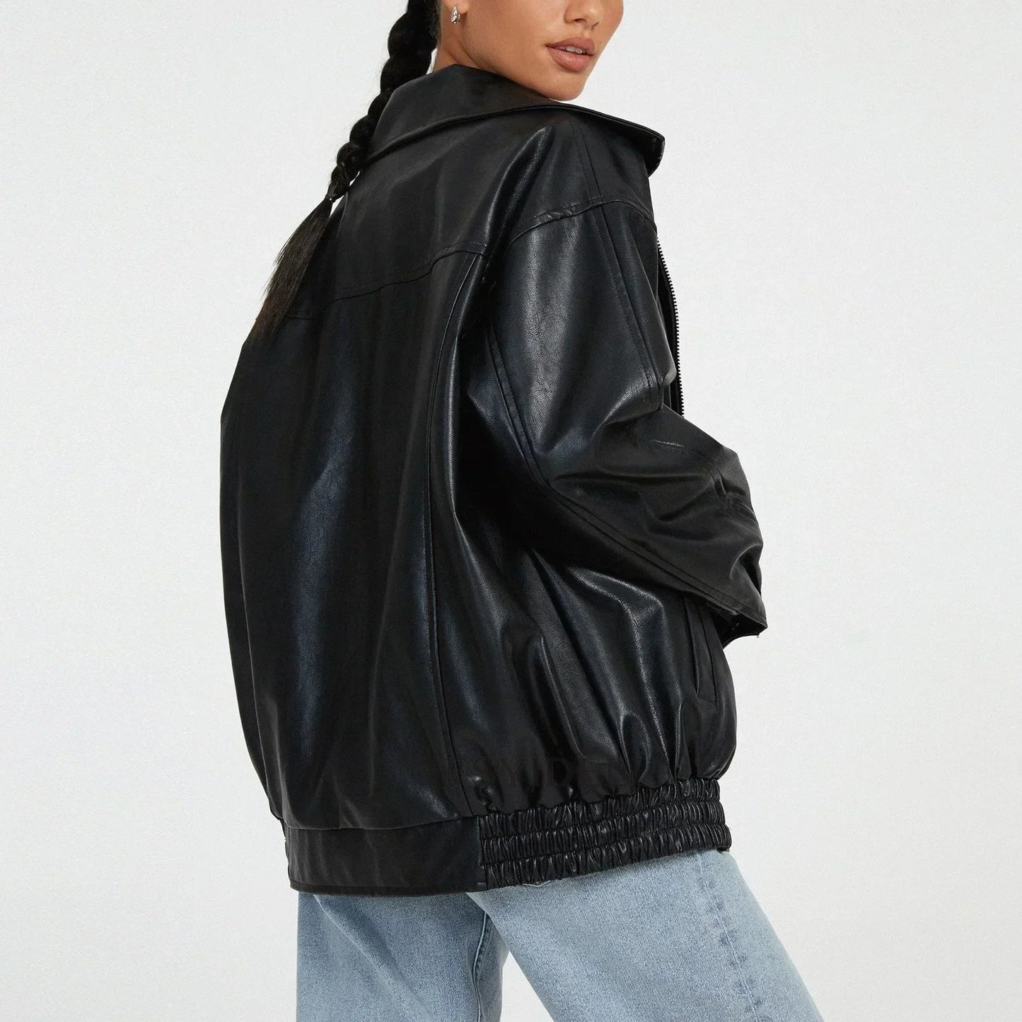 Large Genuine Leather Biker Jacket