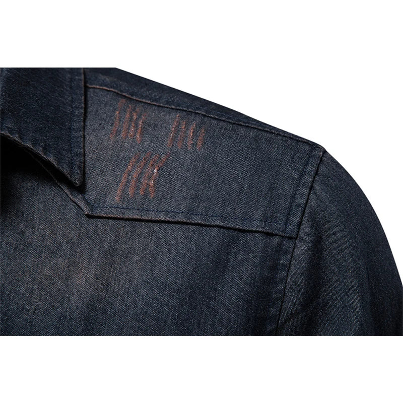 Classic Fit Men's Shirt with Button Front and Pocket Detail
