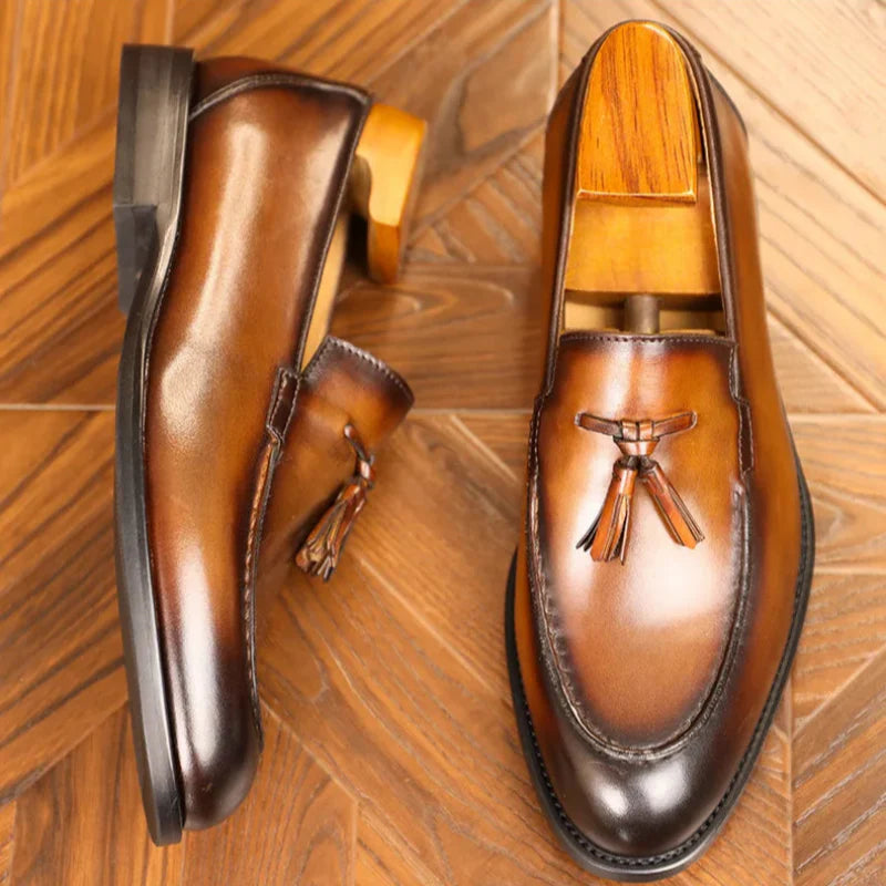 Classic Genuine Leather Slip On Shoes