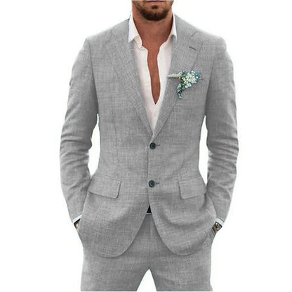 Slim Fit Men's Linen 2 Piece Suit