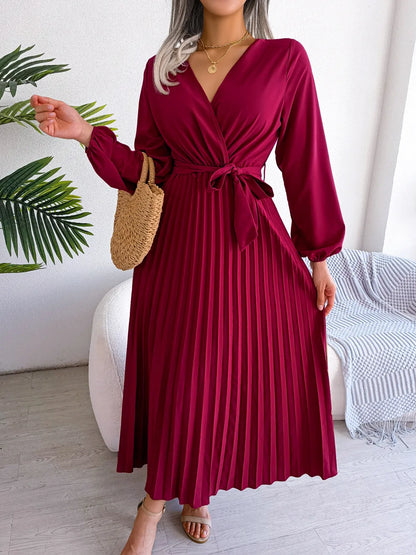 Women's Deep V-Neck Long Dress - Nocini