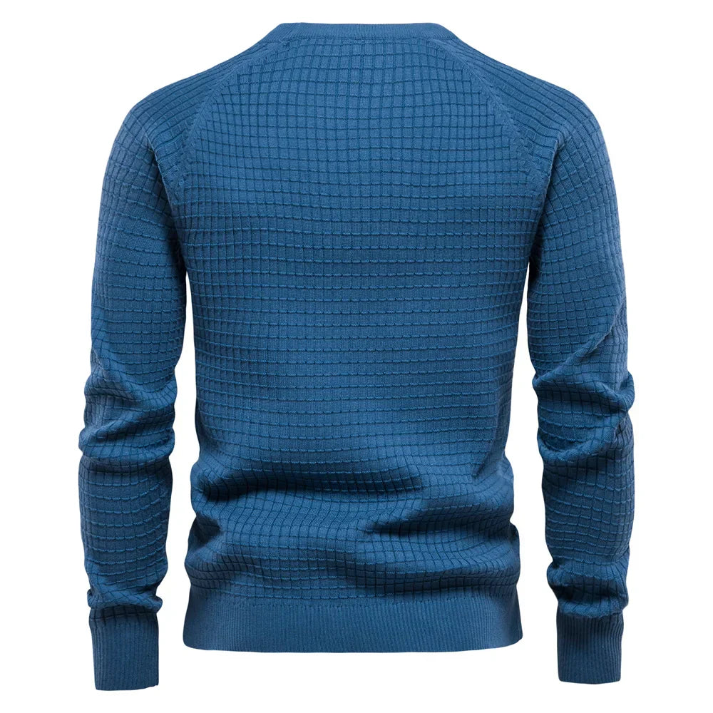 Classic Grid Pattern Mens Sweater