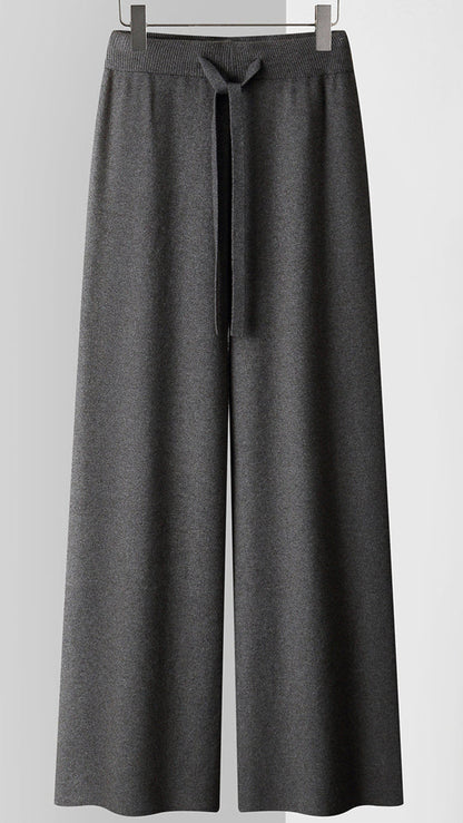 Comfortable Elastic Waist Knit Pants