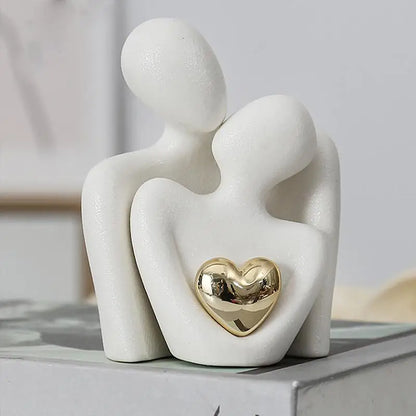 Contemporary Art Sculpture With Silver Metal Detail