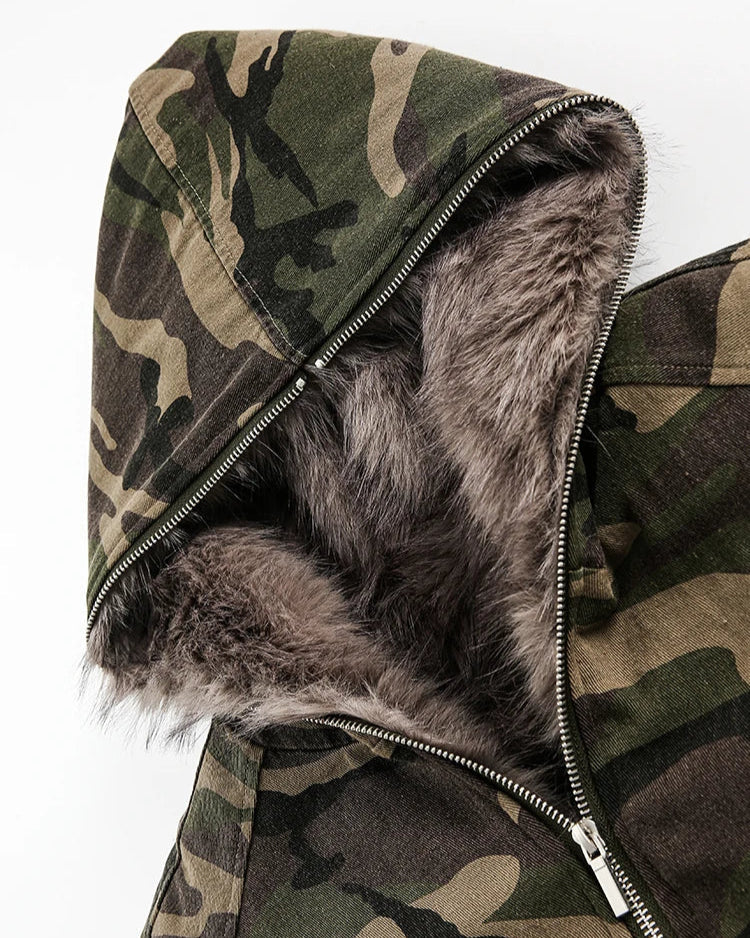 Warm Camouflage Insulated Coat