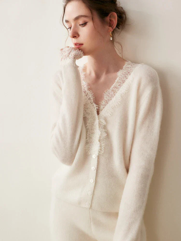 Cozy Open Front Lace Cardigan