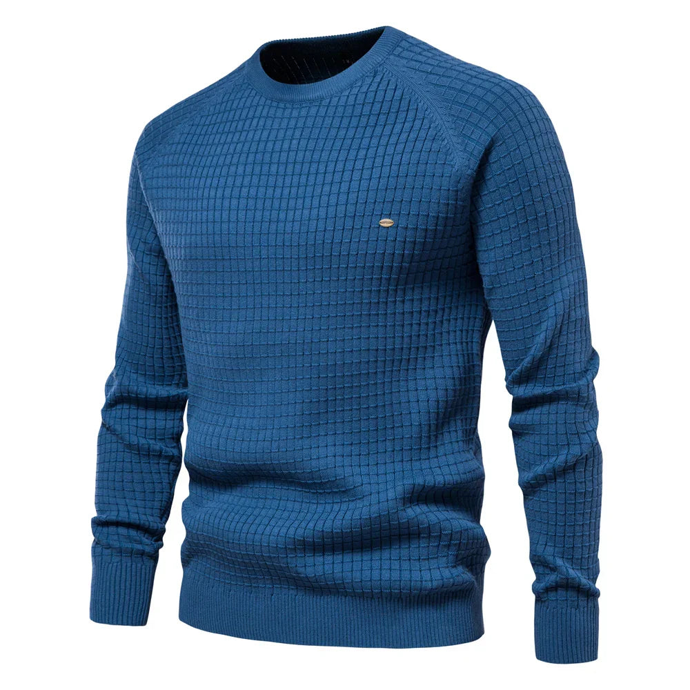Classic Grid Pattern Mens Sweater