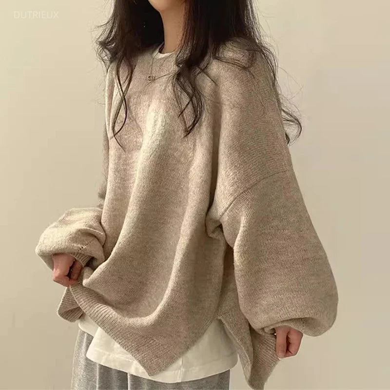 Cozy Large Knit Crew Sweater