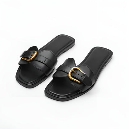 Premium Brown Leather Flip Flops - Nocini