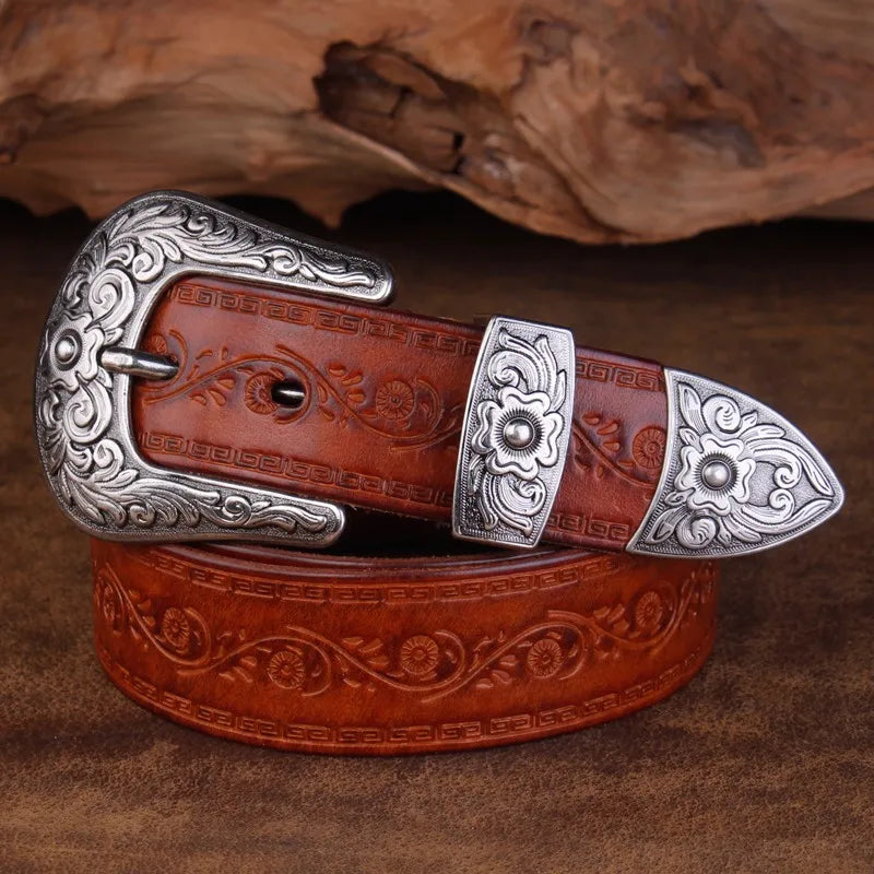 Rugged Metal Cowboy Belt