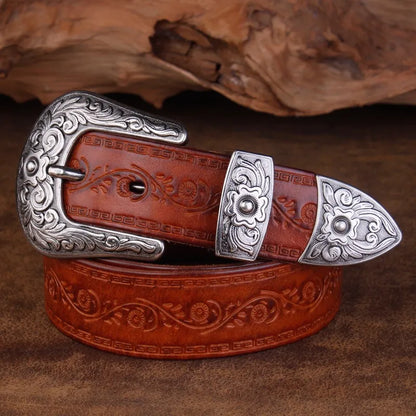 Rugged Metal Cowboy Belt
