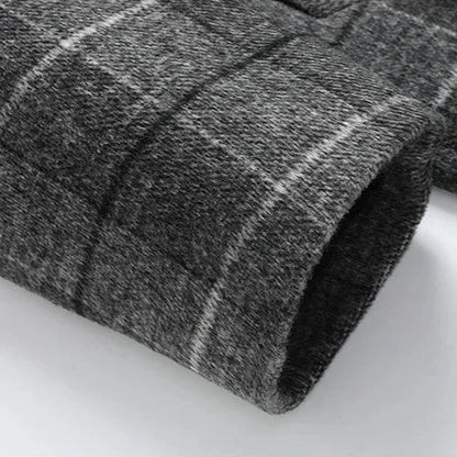 Warm Plaid Wool Winter Coat