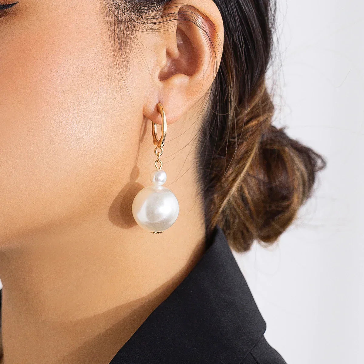 Elegant White Pearl Layered Necklace Set