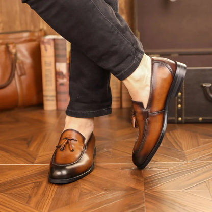 Classic Genuine Leather Slip On Shoes