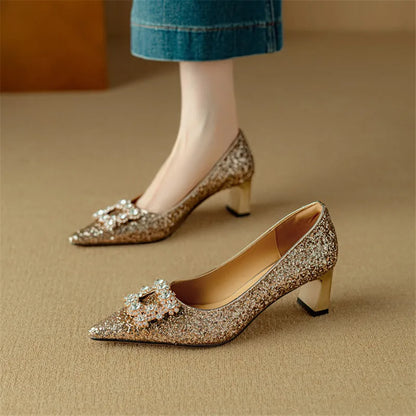 Sparkly High Heels for Evening Wear