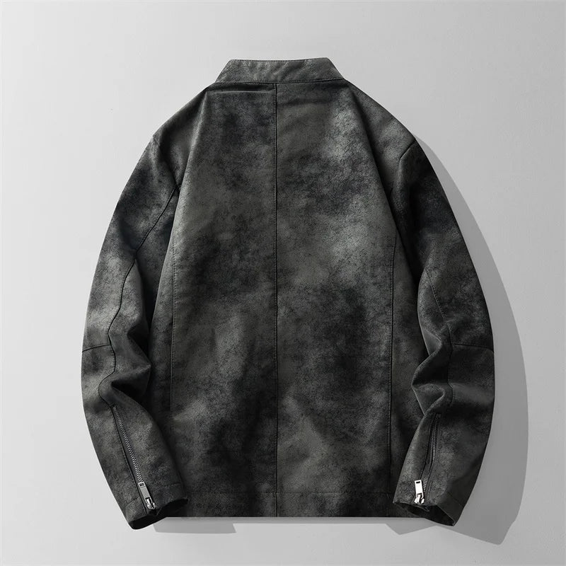 Rugged Biker Leather Jacket