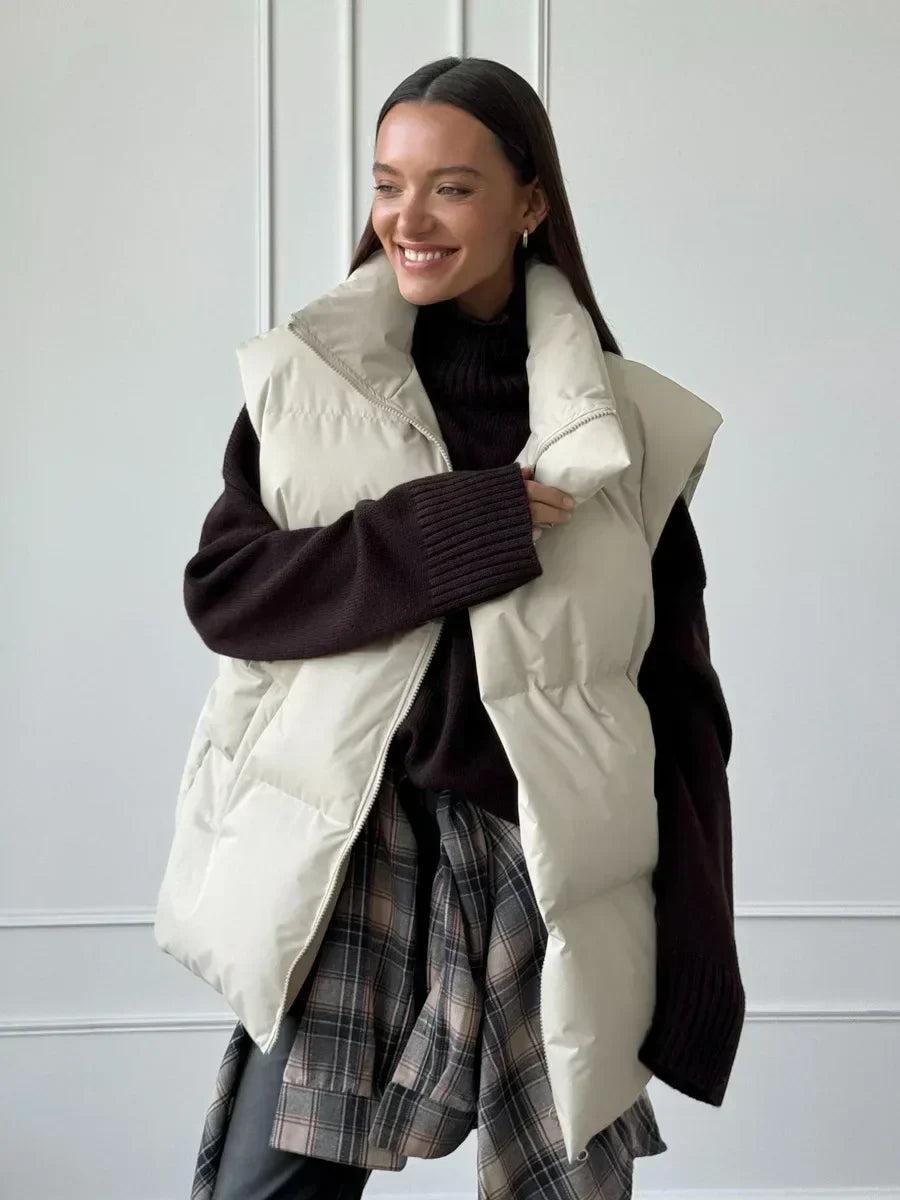 Warm Women's Padded Vest with Zip Front - Nocini