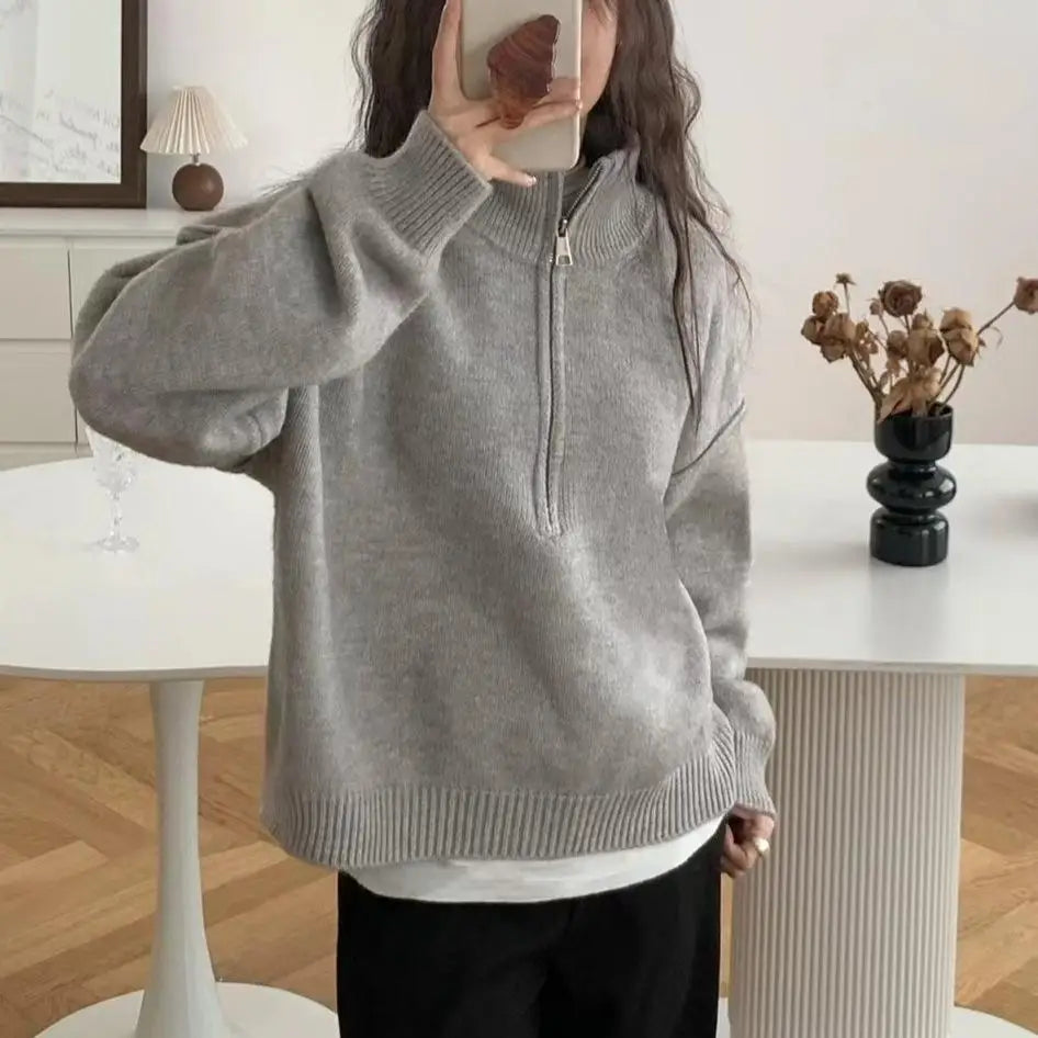 Soft High Neck Warm Knit Sweater for Women