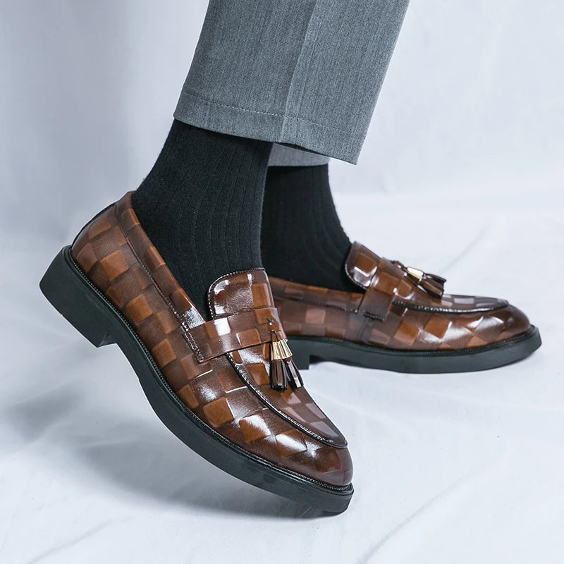 Luxury Textured Slip On Loafers for Men