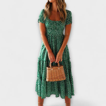 Elegant Flower Long Sleeve Party Dress