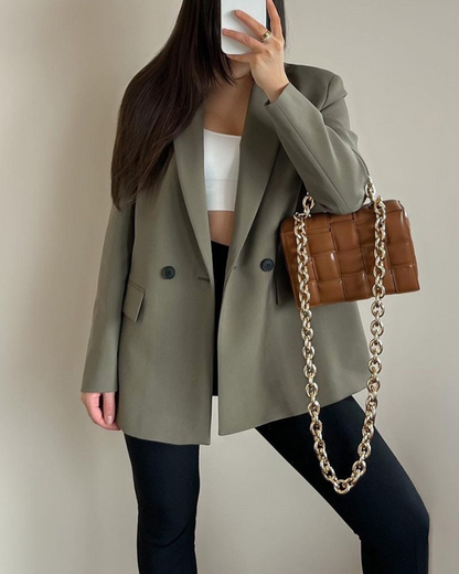 Classic Women's Double Breasted Jacket - Olytrend