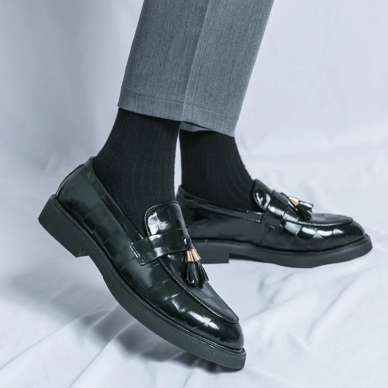 Luxury Textured Slip On Loafers for Men