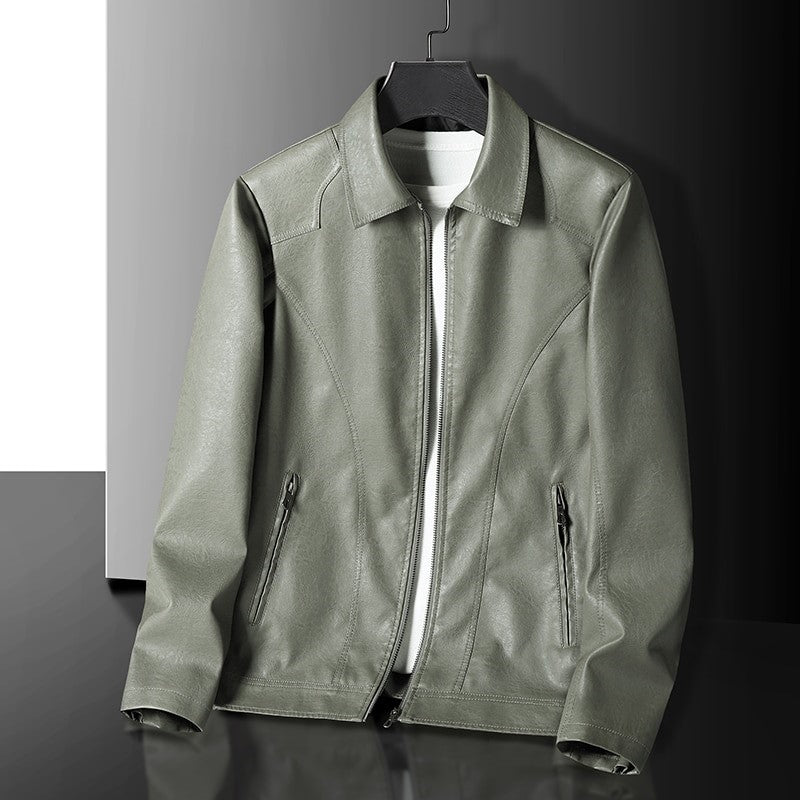 Rugged Motorcycle Leather Coat