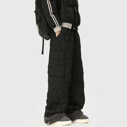 Comfortable Quilted Wide Leg Pants