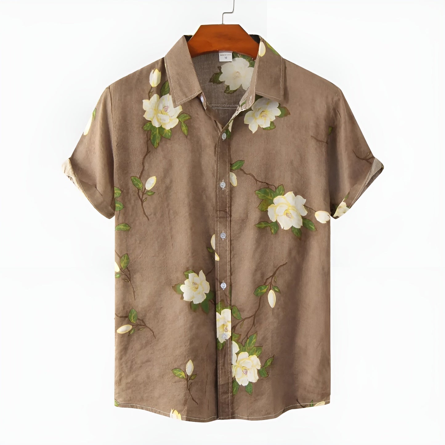 Colorful Floral Pattern Short Sleeve Casual Shirt