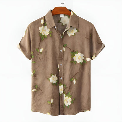 Colorful Floral Pattern Short Sleeve Casual Shirt
