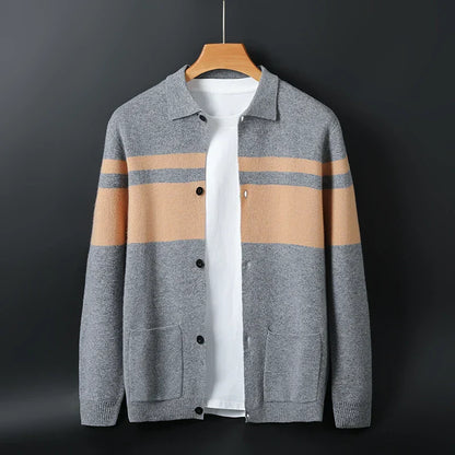 Casual Striped Open Front Cardigan