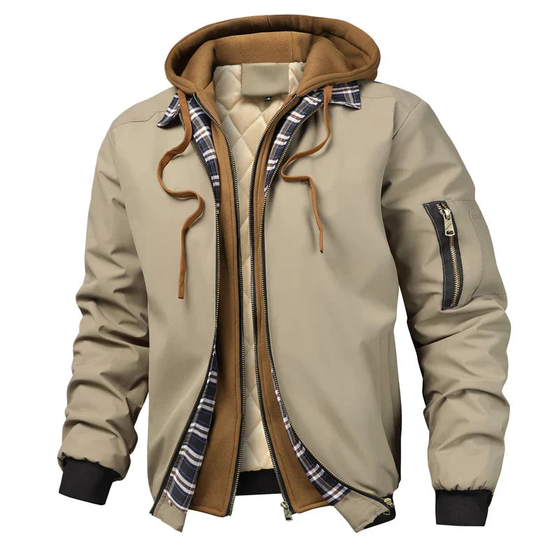 Casual Fit Quilted Zip Up Bomber Jacket