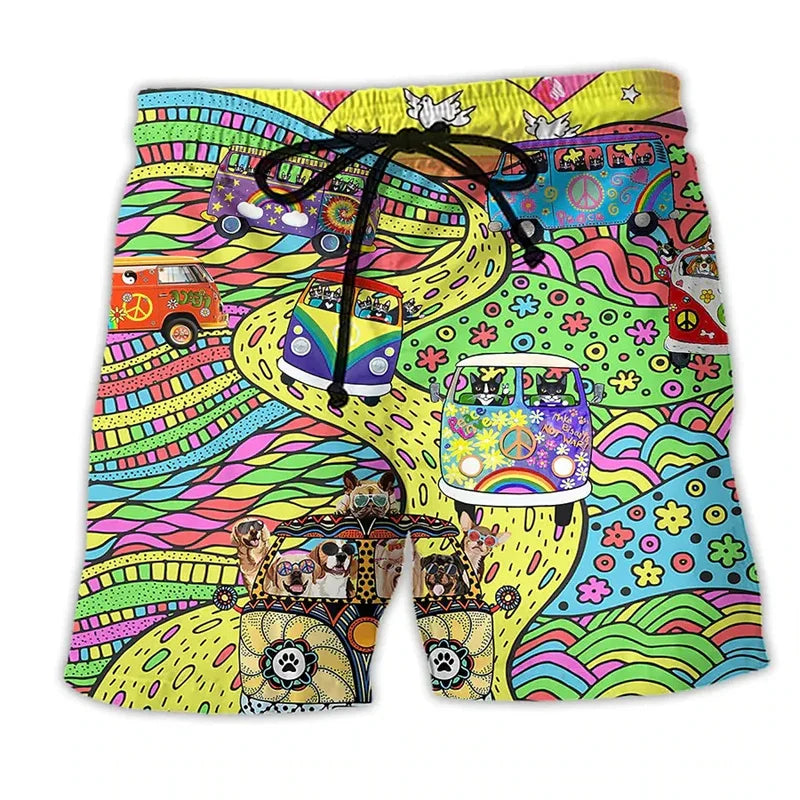Vibrant Men's Beach Shorts | Colorful Summer Style