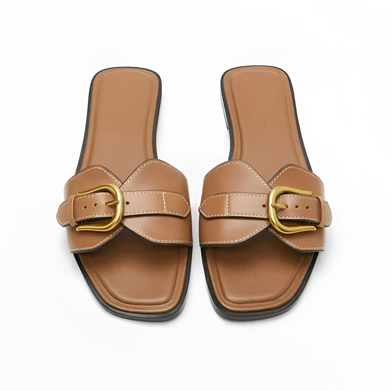 Premium Brown Leather Flip Flops