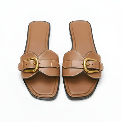 Premium Brown Leather Flip Flops