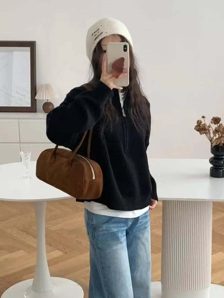Soft High Neck Warm Knit Sweater for Women