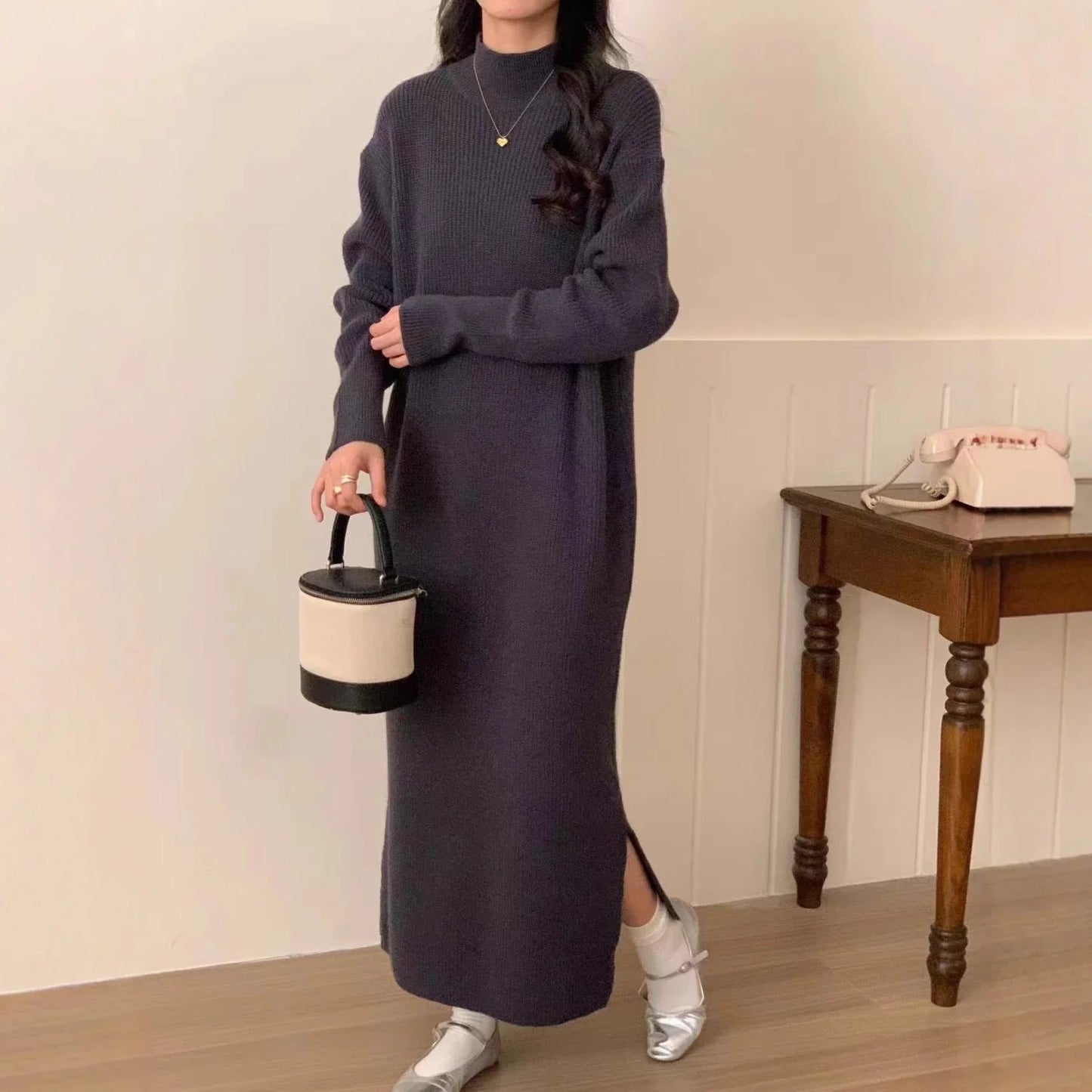 Soft Knit Winter Sweater Dress