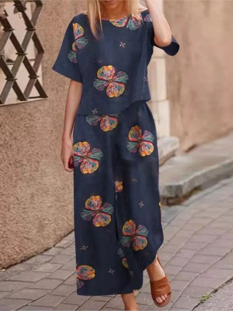 Comfortable Wide Leg Women's Pants Natural Fabric