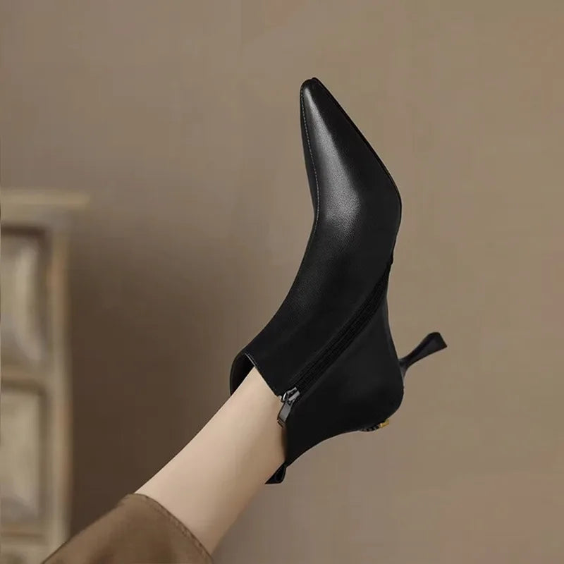 Fuzzy Cat Ankle Boots